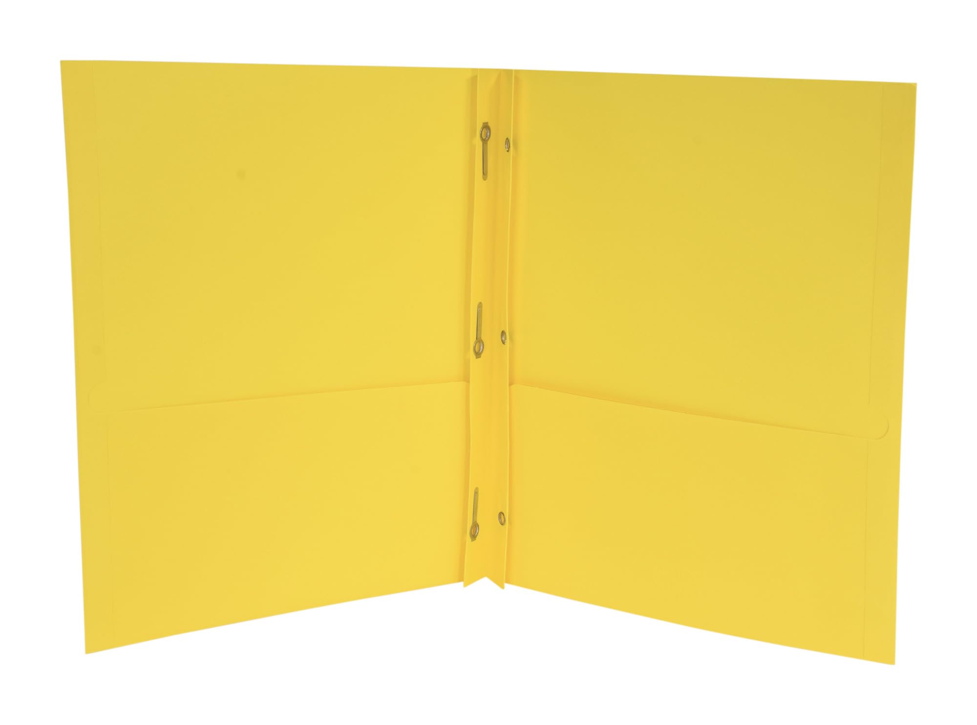 School Smart 2-Pocket Folders with Fasteners - Yellow, Pack of 25 | Durable School & Office Supplies for Organizing Papers, Homework & Documents