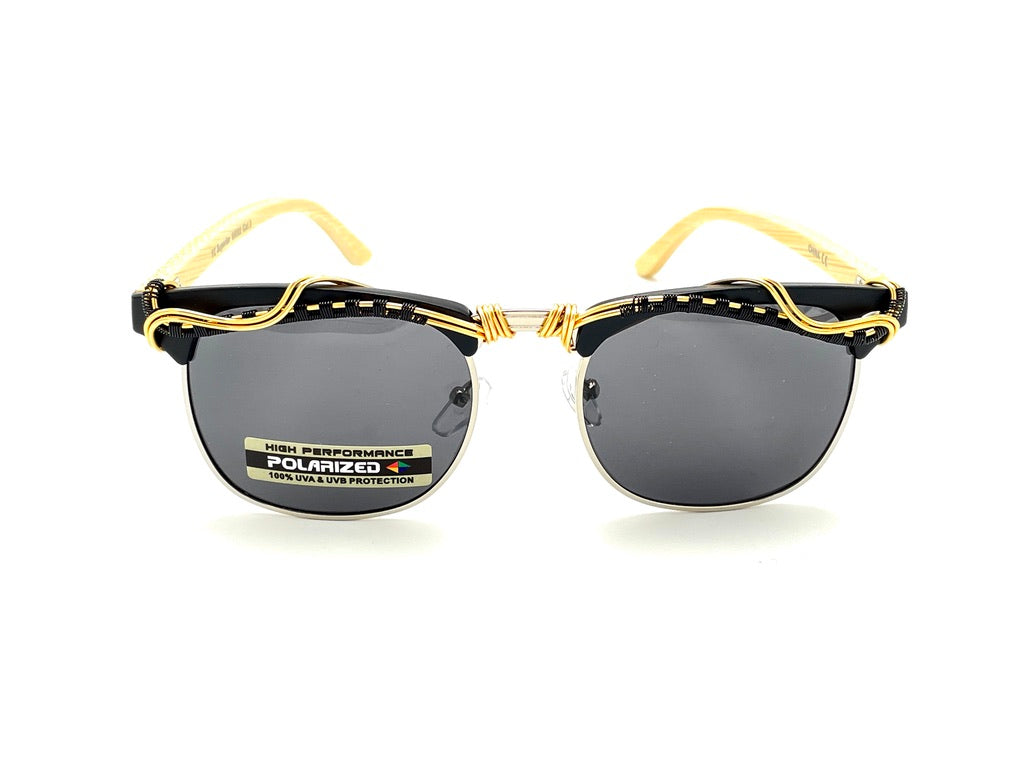 Premium Polarized Wood Black Sunglasses - UV Protection & Anti-Glare for Outdoor Activities, Driving, and Beach Vacations