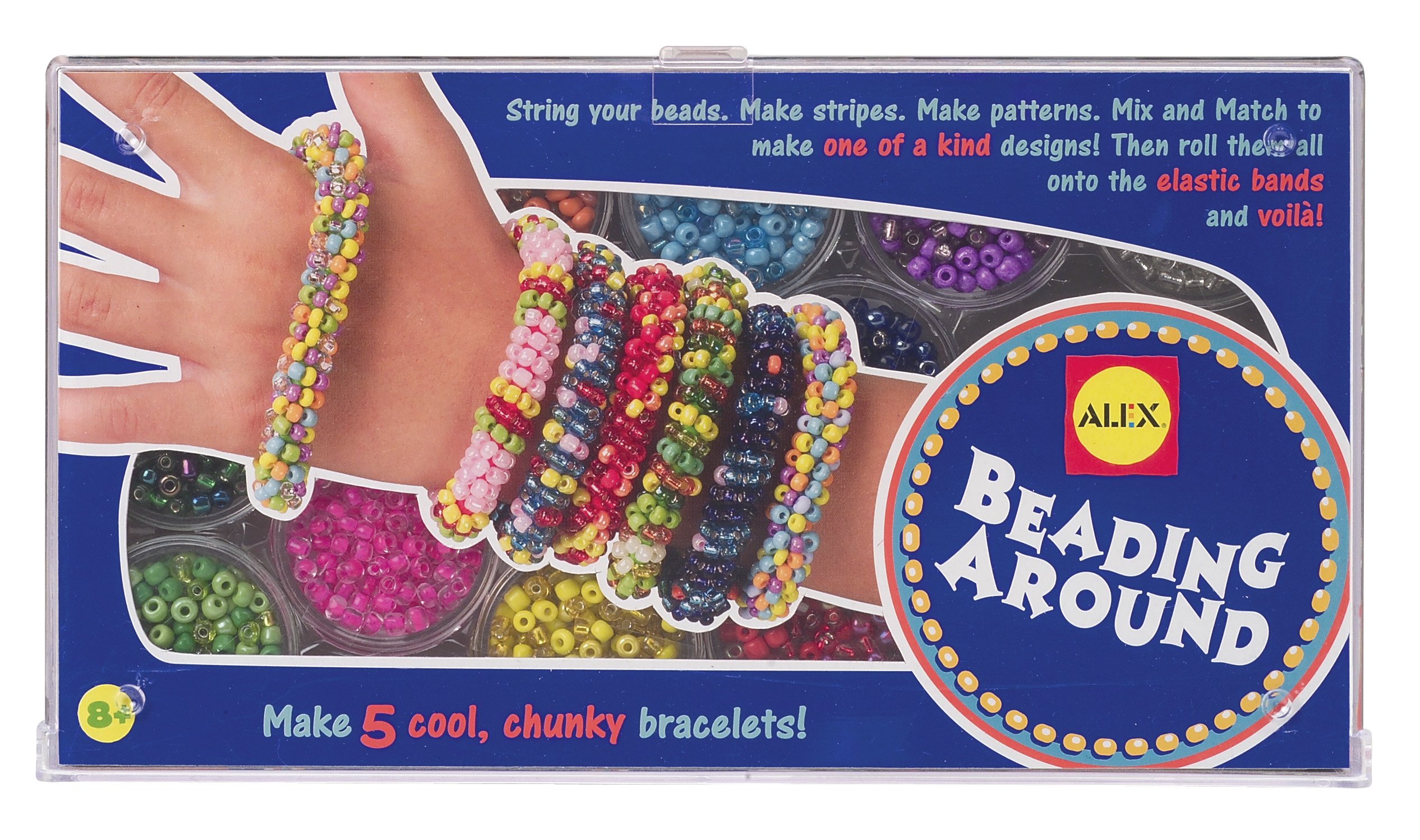 ALEX Toys DIY Wear Beading Around Jewelry Kit for Kids - Creative Bead Making Set for Necklaces, Bracelets & More - Perfect for Arts & Crafts, Birthday Gifts & Party Activities