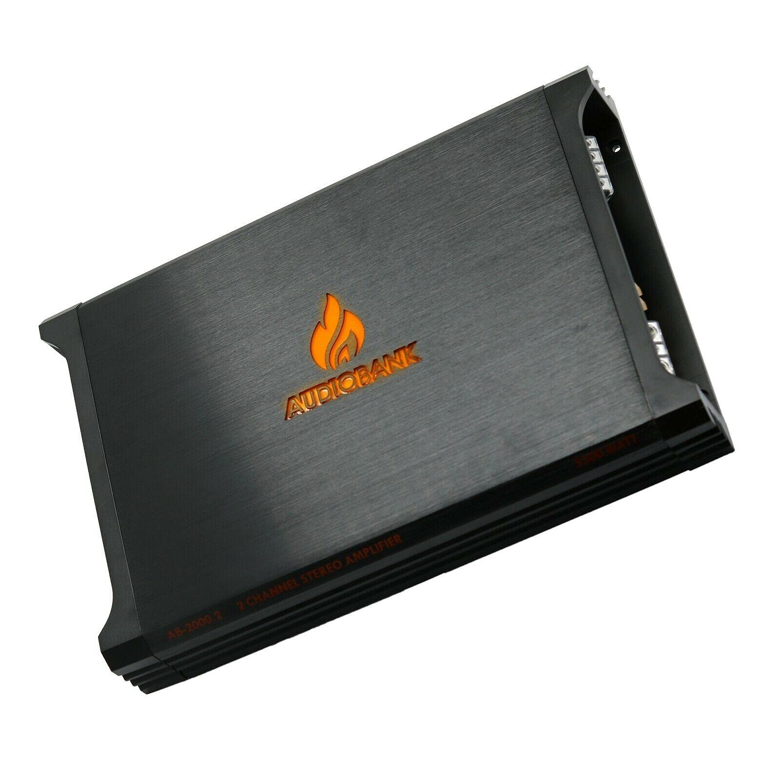 Audiobank AB2000.2 3500W 2-Channel Car Amplifier - 2 Ohm Class A/B Stereo Bass Amp with Bass Control, Bridgeable, LED Indicator & 4 Gauge Installation Kit (Red) - Perfect for Car Audio Systems, Bass Boost, and Custom Vehicle Upgrades