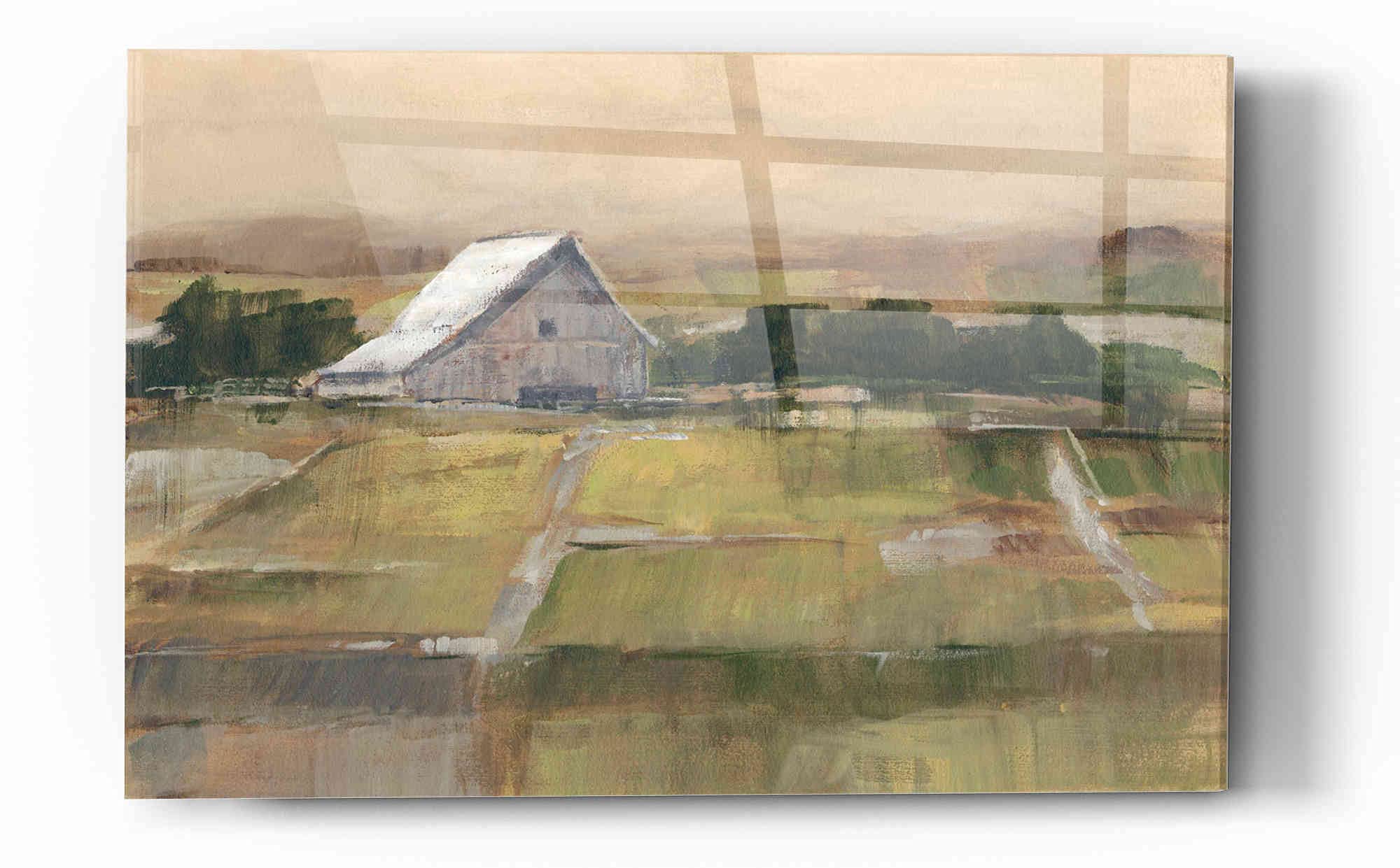 Ethan Harper 'Rural Sunset II' Acrylic Glass Wall Art Painting - 16x24 Inches Modern Landscape Artwork for Living Room, Bedroom & Office Decor