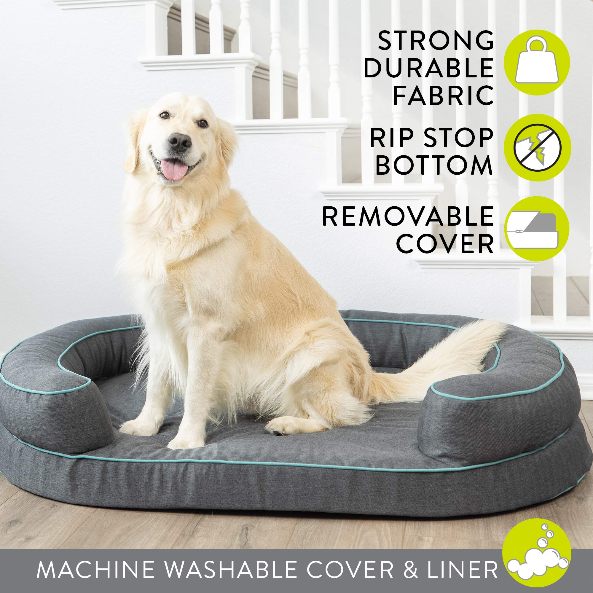 Hyper Pet Durable Dreamer Deluxe Orthopedic Dog Bed - HyperFoam & HyperLock Support for Small, Large & X-Large Dogs (39