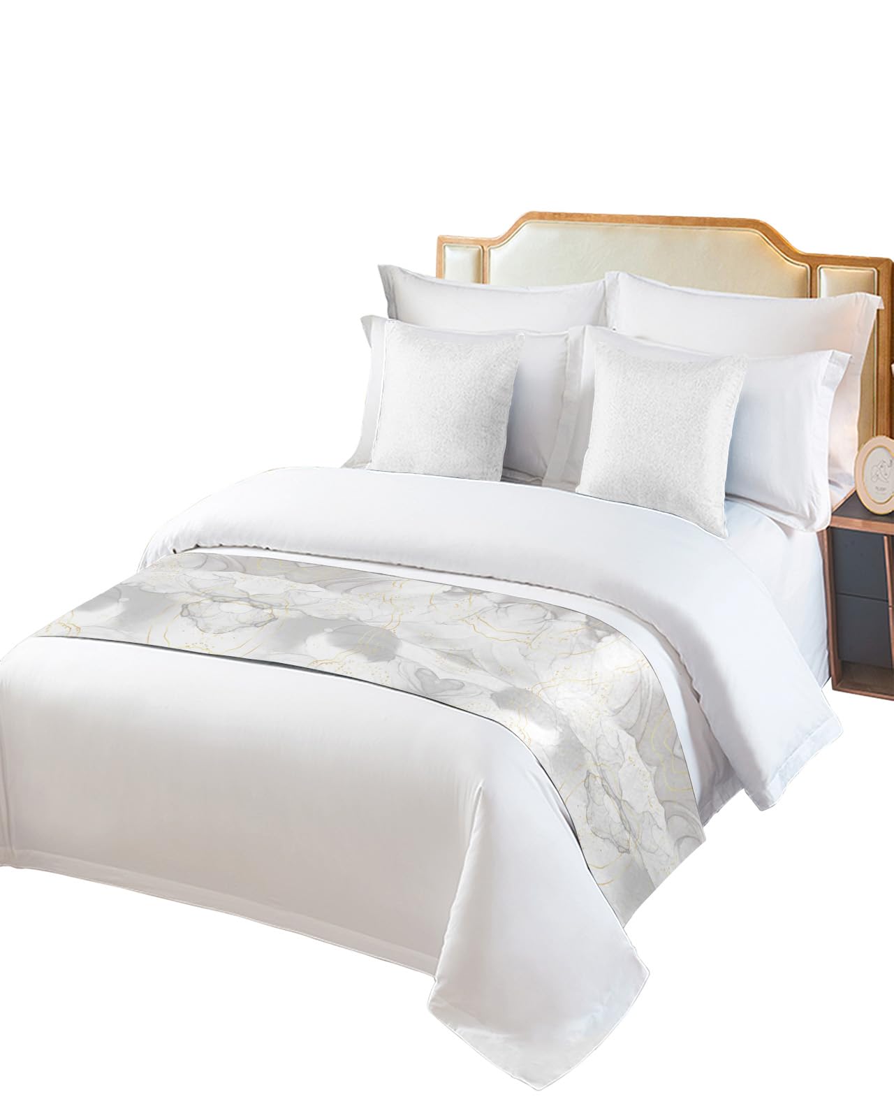 Luxury Marbling Bed Runner Scarf - Full Queen Size (83