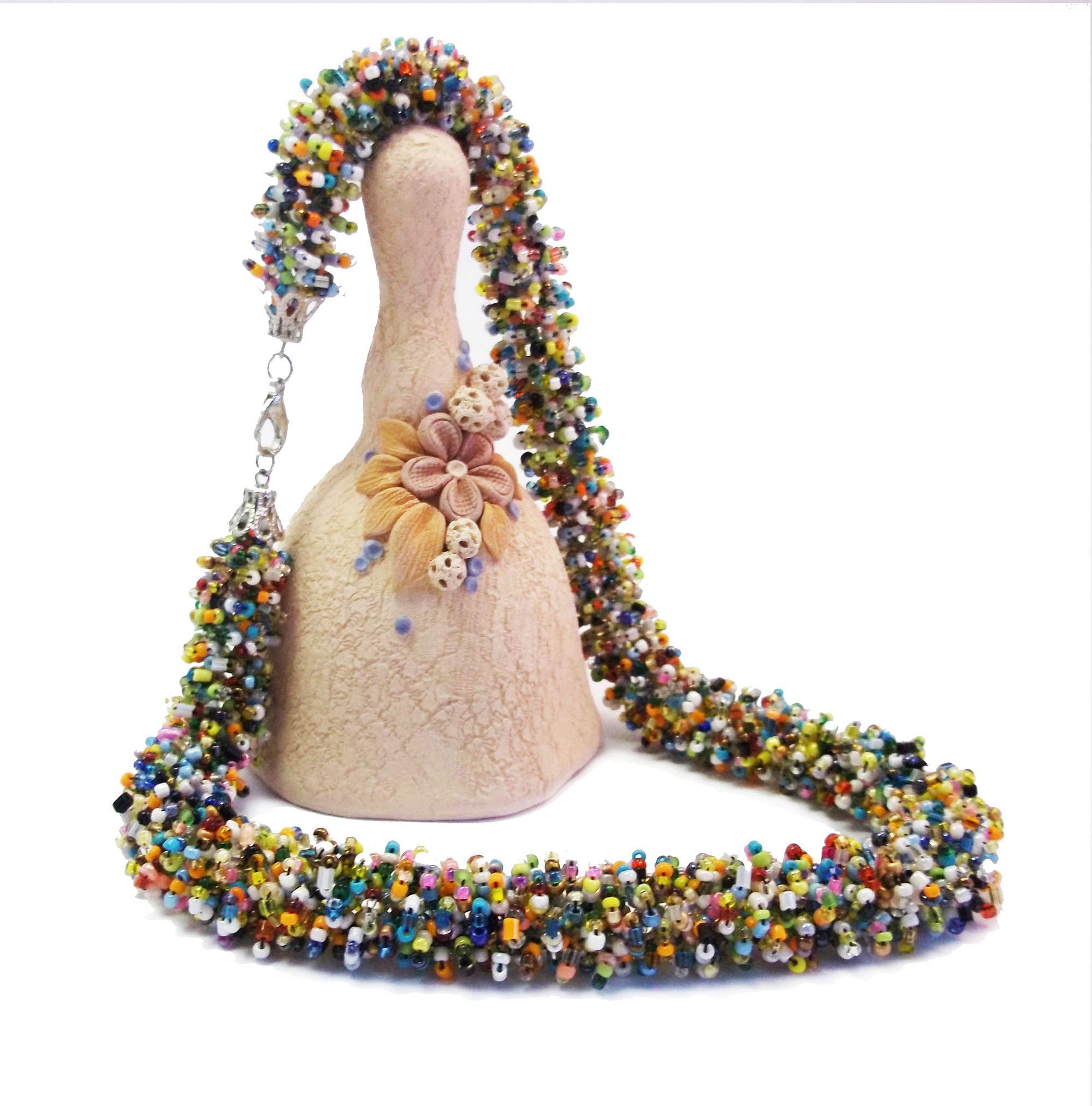 Vibrant African Beaded Statement Necklace - Handmade Colorful Rope Jewelry for Women, Unique Gift for Grandma - Perfect for Summer Outfits, Weddings & Cultural Events