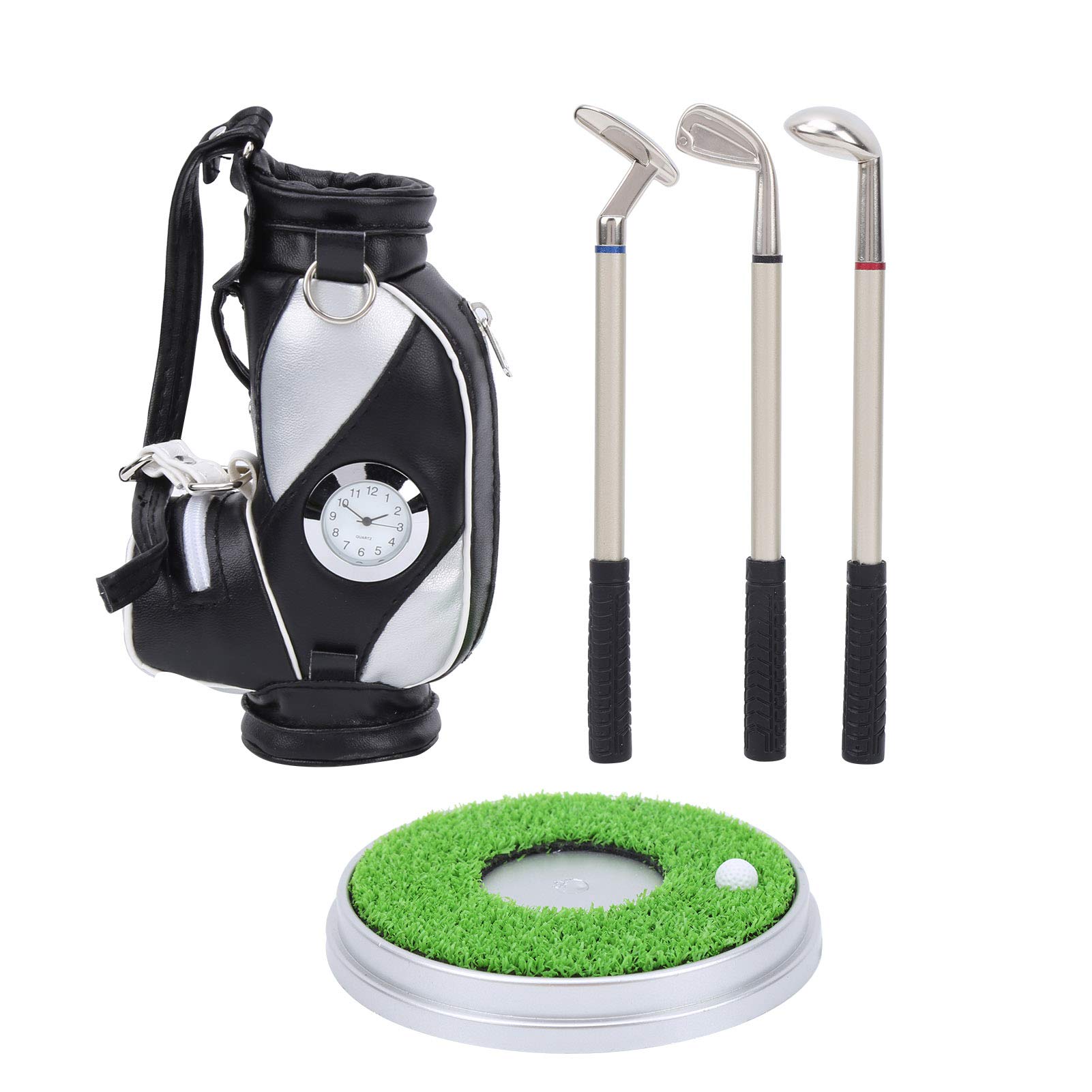 VGEBY Mini Desktop Golf Pen Set - 3 Ballpoint Pens with Zinc Alloy Golf Bag & Base | Perfect Office Gift & Desk Decor for Golf Lovers | Great for Home Office, Corporate Gifts & Golf Enthusiasts