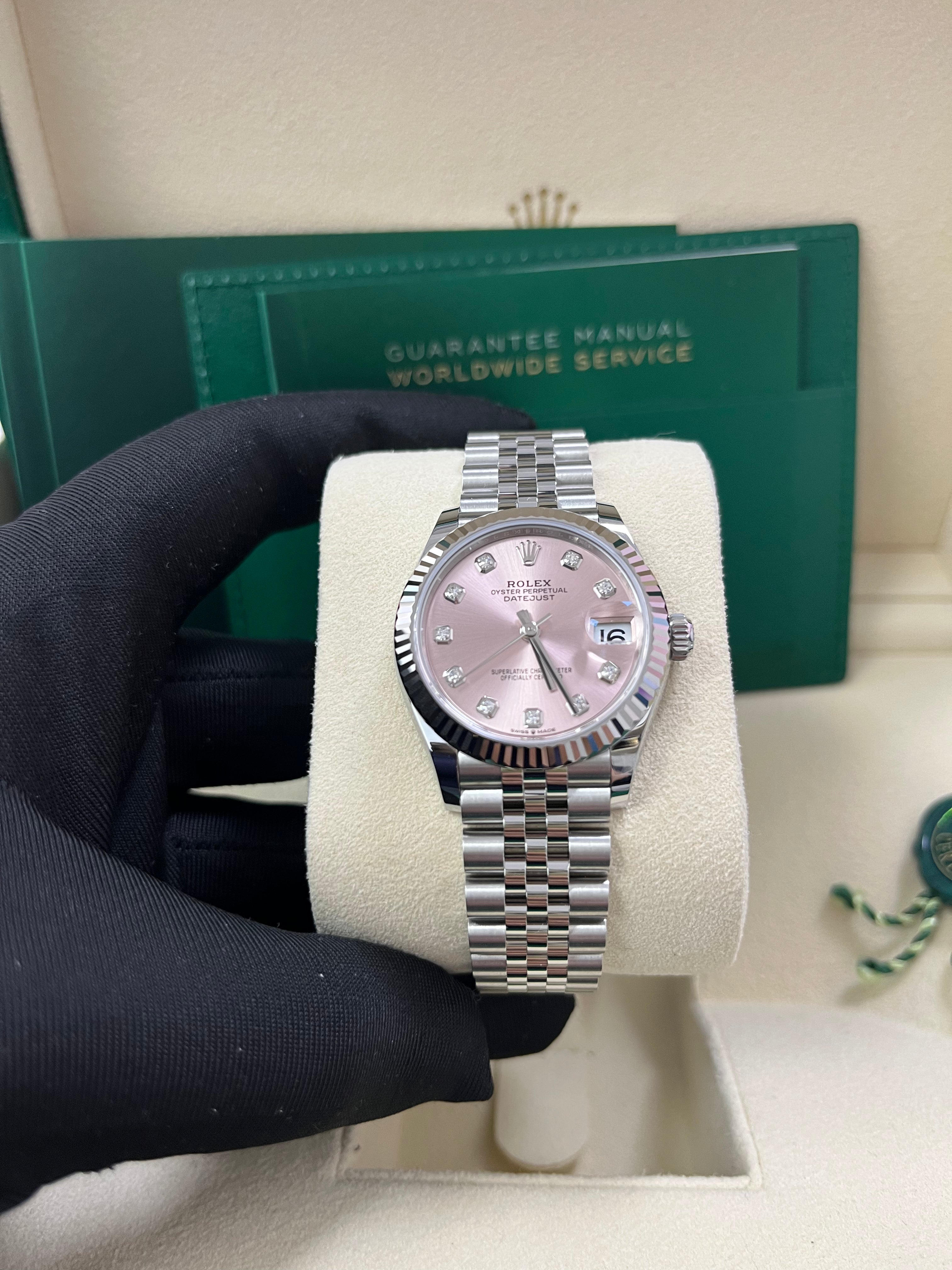 Rolex Datejust 31mm Women's Watch - Fluted Bezel, Pink Diamond Dial, Jubilee Bracelet (Model 278274) | Luxury Timepiece for Special Occasions, Business Meetings & Gift Giving
