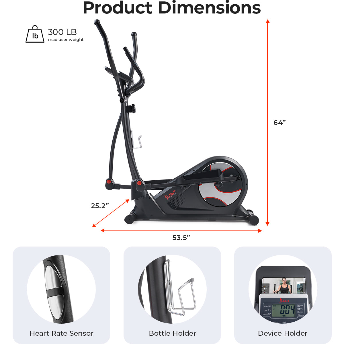 Premium Smart Elliptical Trainer with 15 Magnetic Resistance Levels - Perfect for Home Gym & Full-Body Workout