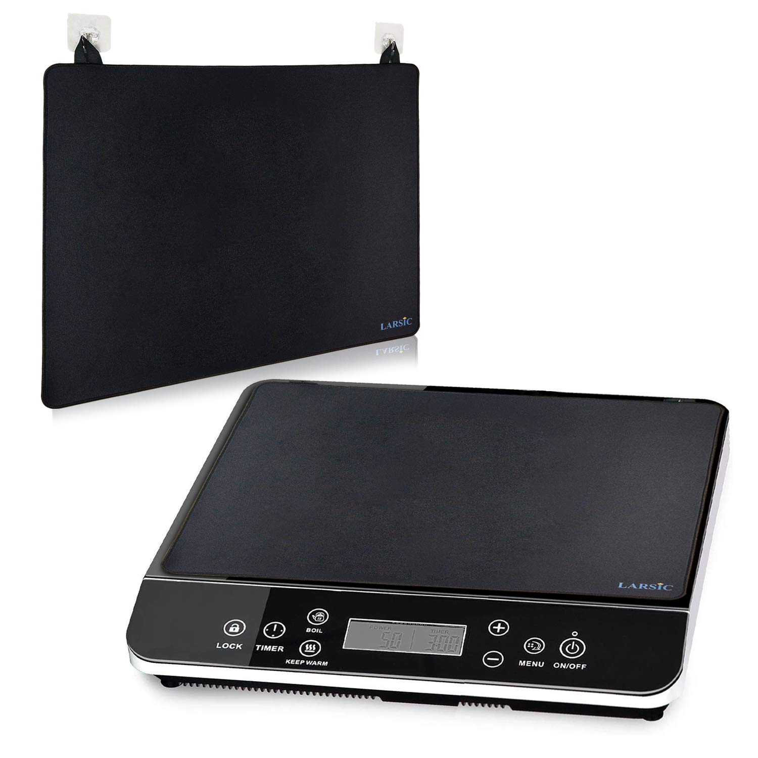 Larsic Stove Cover - 14x11.5 Inch Black Waterproof Anti-Slip Electric Stove Protector | Foldable Gap Cover for Washer Dryer Top | Prevents Scratching & Expands Counter Space | Perfect for Kitchen, Laundry Room & Small Apartments