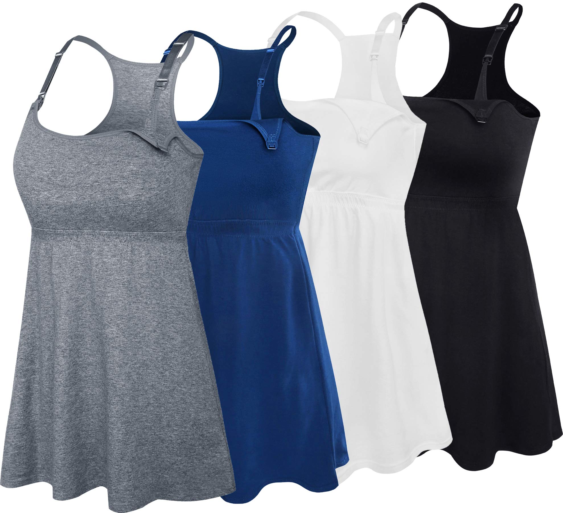 Comfortable Cotton Nursing Tank Top with Built-in Shelf Bra - Maternity Cami for Breastfeeding & Pregnancy - Perfect for Nursing, Lounging & Everyday Wear