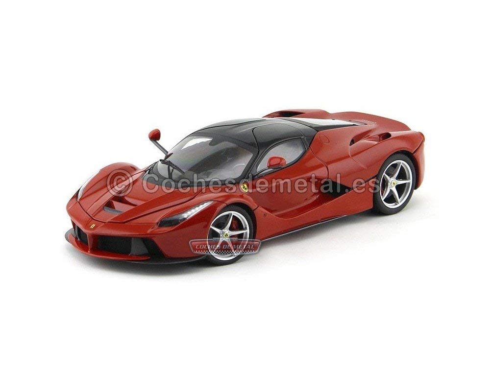 1:18 Scale Ferrari LaFerrari Diecast Model Car - Hot Wheels Elite Collection (Red) - Premium Collectible for Display, Racing Enthusiasts & Gift Giving