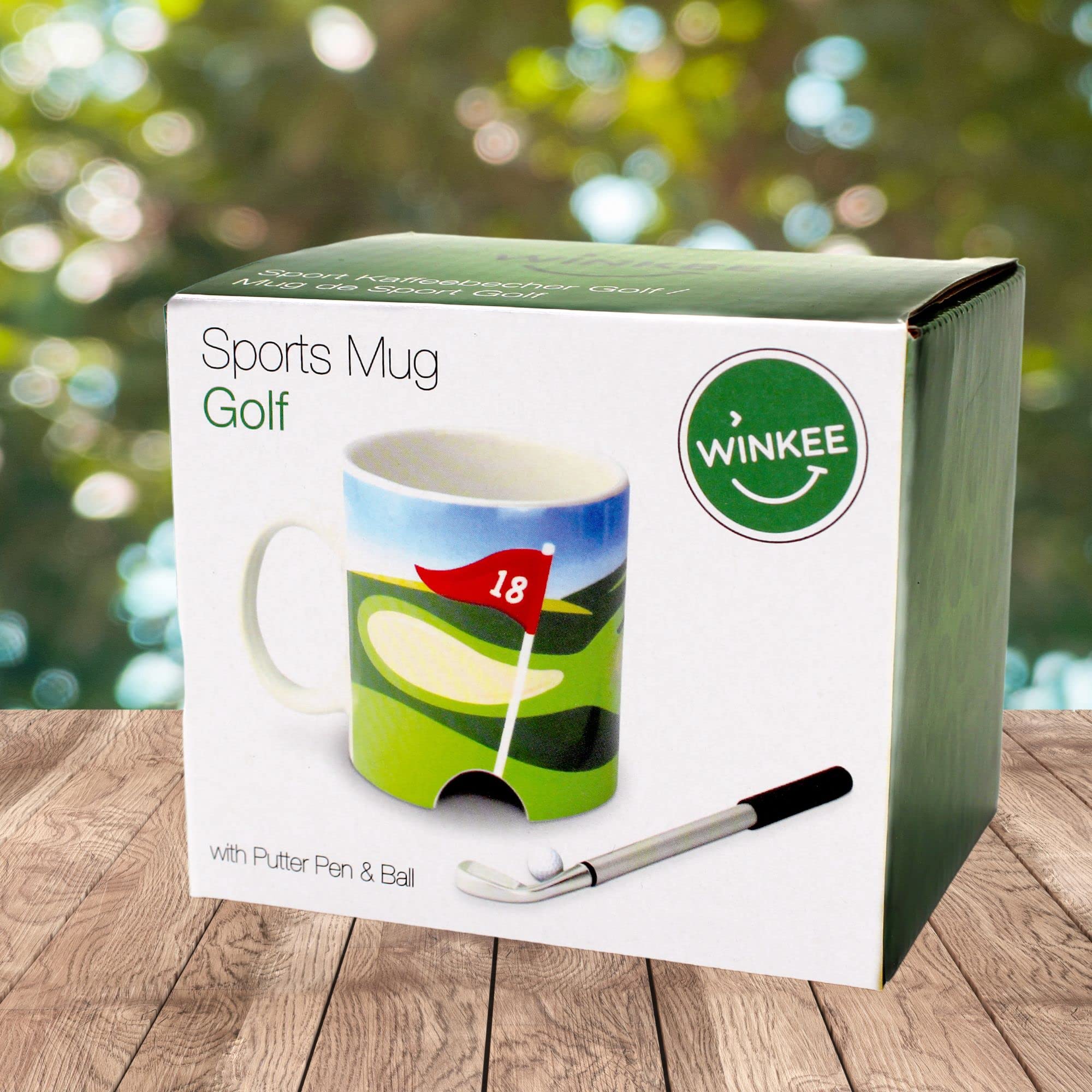 Winkee Insulated Golf Travel Mug - Leak Proof Stainless Steel Coffee Tumbler for Hot & Cold Drinks - Perfect for Golf Courses, Office, Commuting & Outdoor Activities