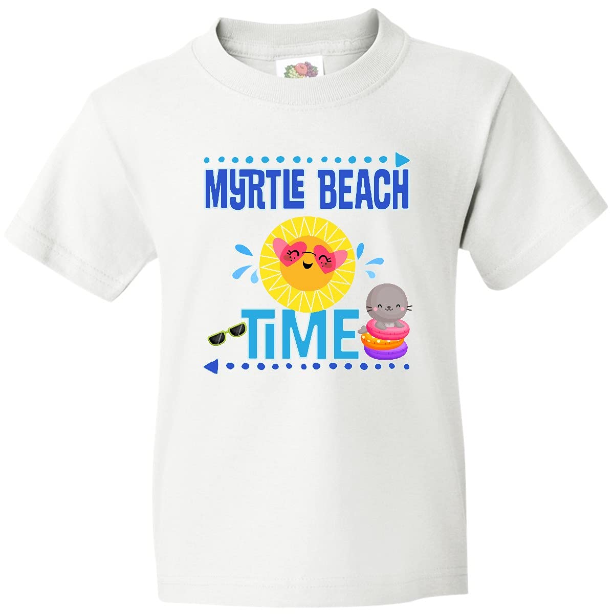 Inktastic Myrtle Beach Vacation Time Youth T-Shirt - Comfortable Kids Travel Shirt for Beach Trips, Family Vacations & Summer Outings
