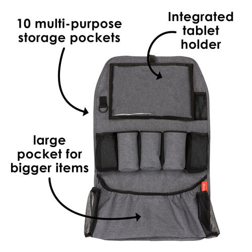 Diono Stow 'n Go XL Car Organizer - Premium Vehicle Storage Solution for Toys, Snacks & Essentials | Perfect for Road Trips, Family Travel & Daily Commutes