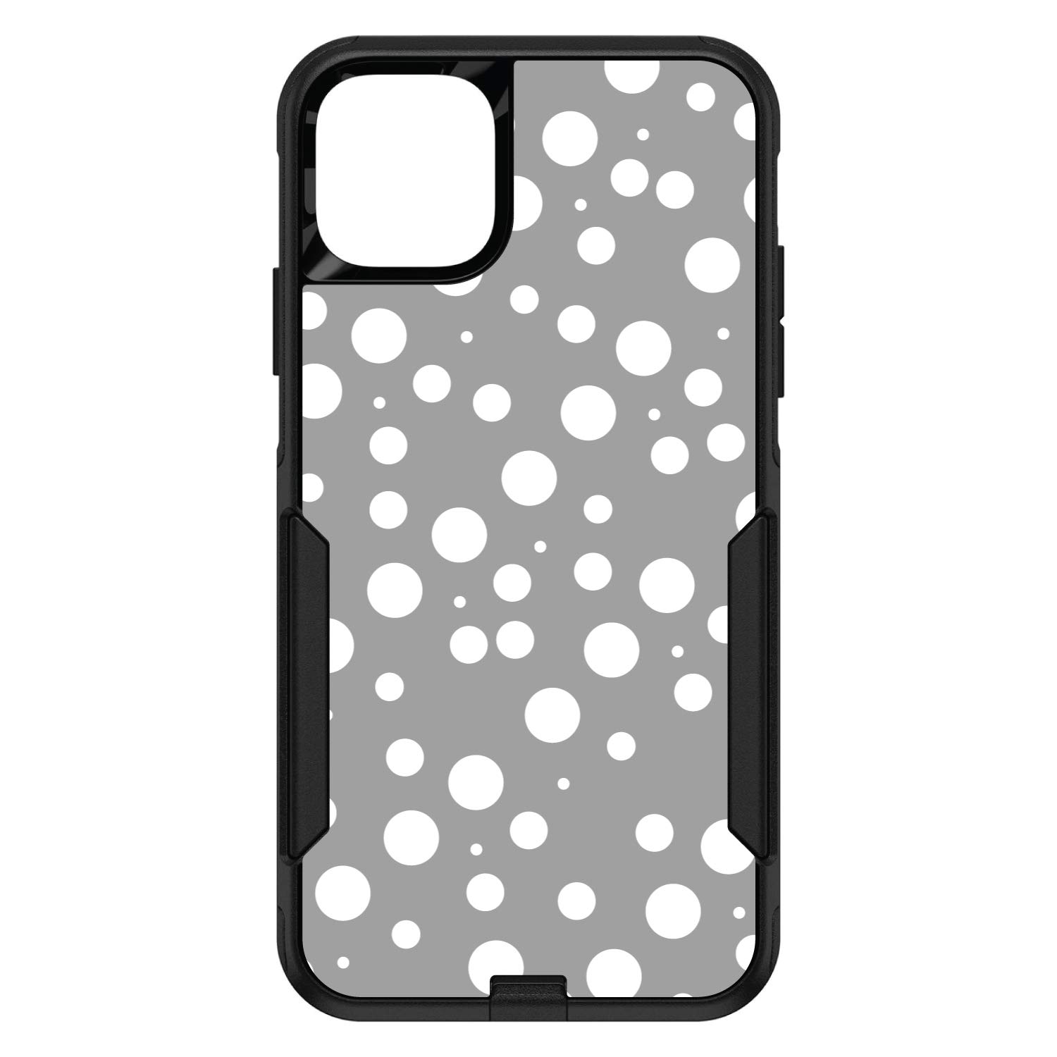 DistinctInk Custom Skin & Decal for OtterBox Commuter iPhone 11 Pro Max (6.5 Inch) - Grey White Polka Dot Design | Protective Cover for Work, Travel & Everyday Use