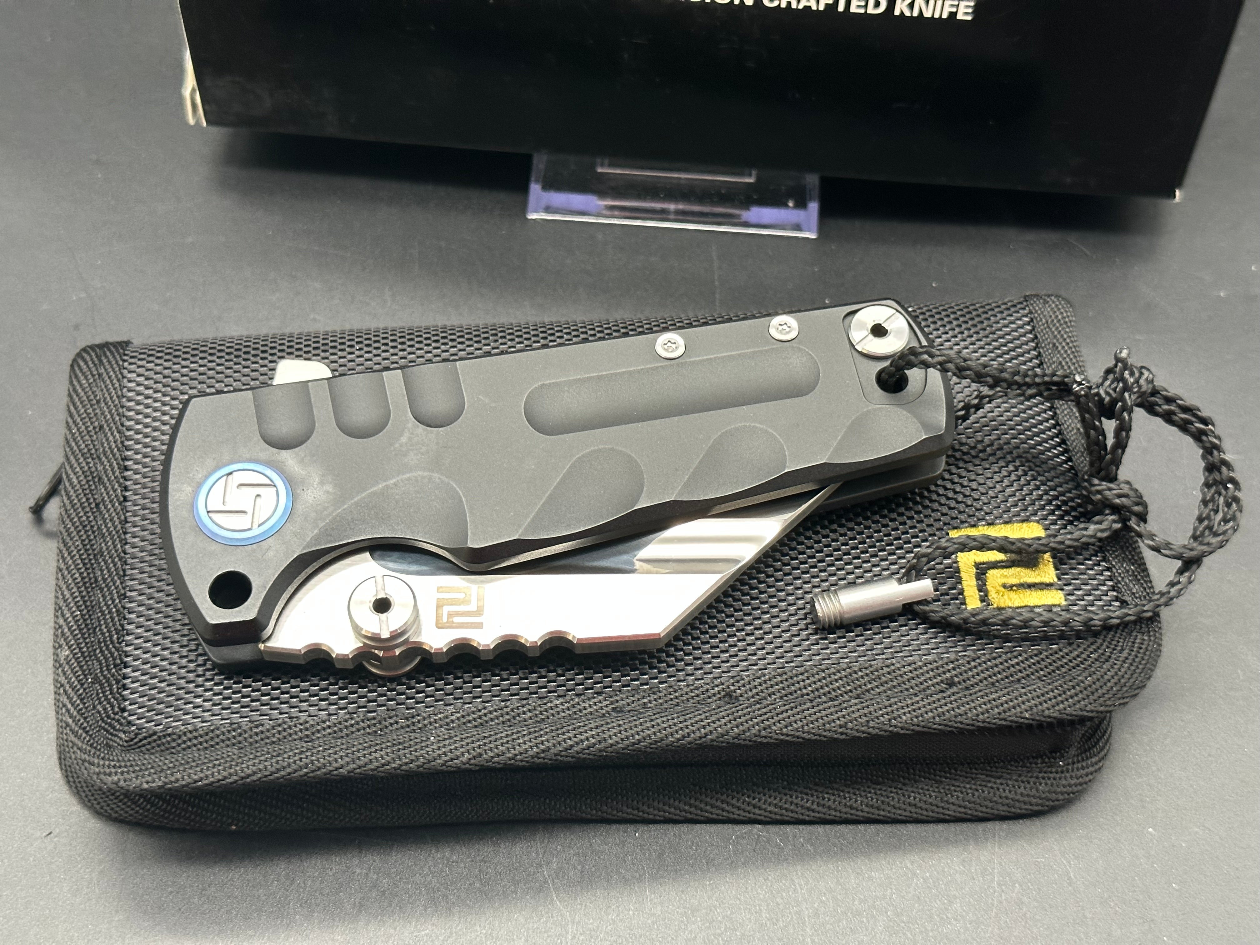 Artisan Cutlery Proponent Folding Knife - Black Titanium Handle with Premium S35VN Steel Blade - EDC, Outdoor Survival & Tactical Gear