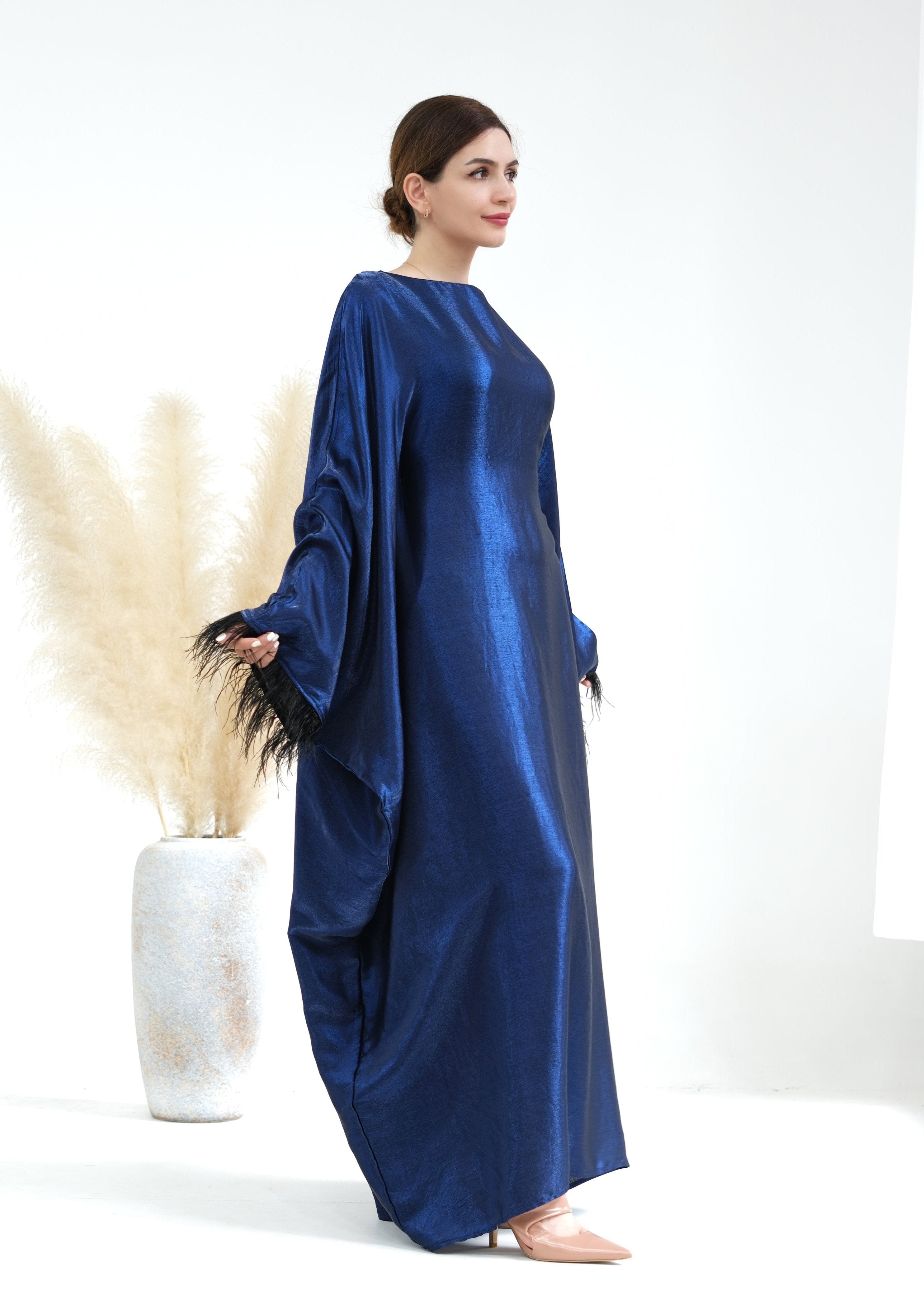 Elegant Marianne Butterfly Abaya Dress - Blue Islamic Modest Wear for Women | Perfect for Prayer, Eid, and Special Occasions