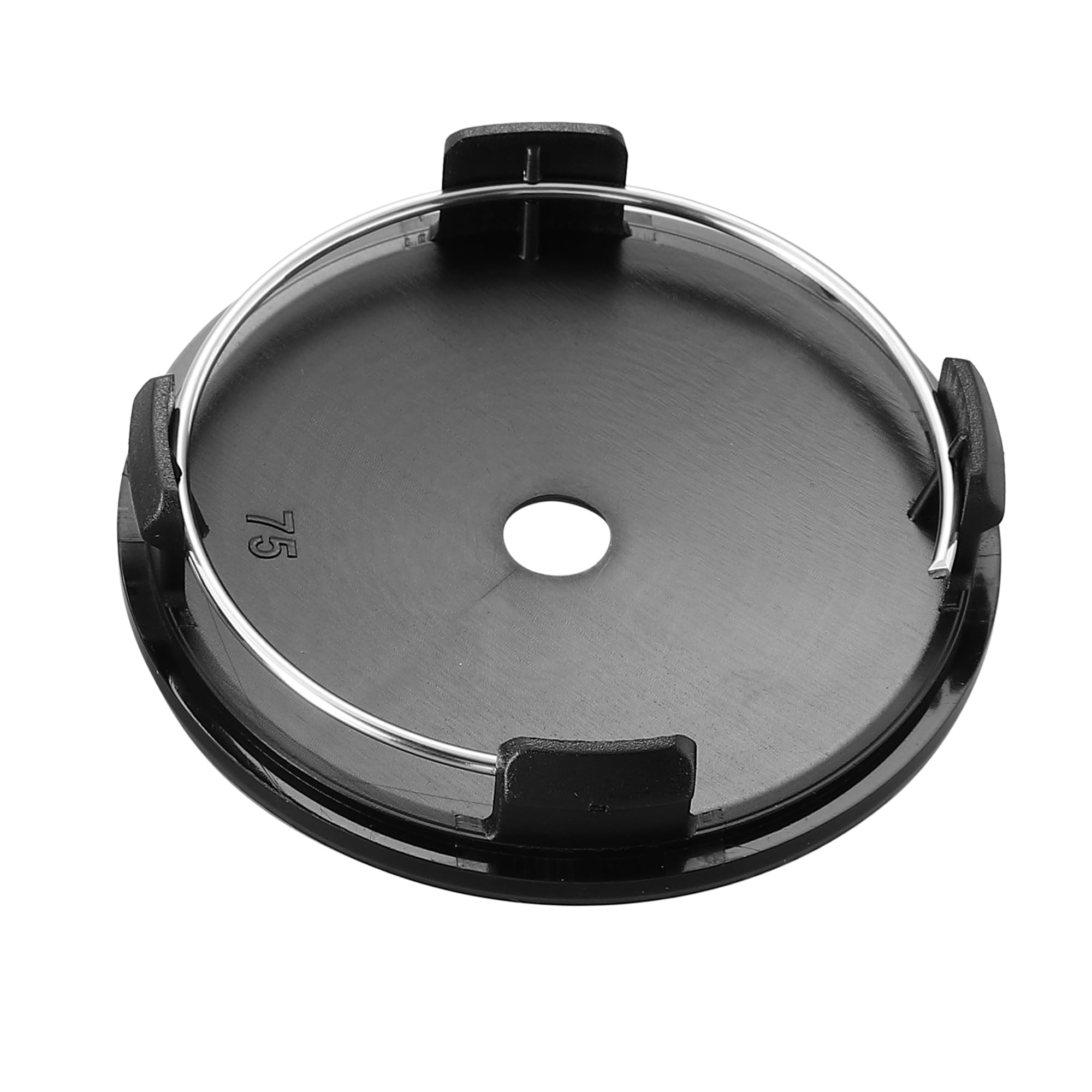 X AUTOHAUX 4-Pack 75mm Black Wheel Center Caps with 4 Clips - Universal Hub Covers for Car, Truck & SUV - Enhance Vehicle Appearance & Protect Wheel Hubs