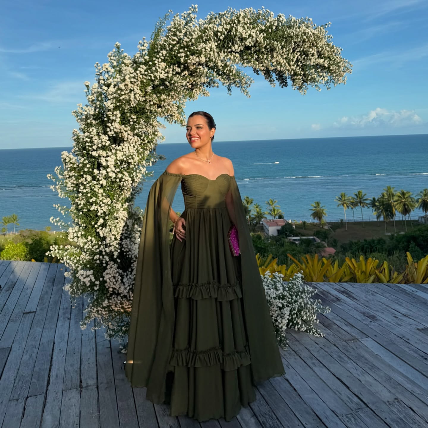 Elegant Dark Green A-Line Chiffon Formal Dress for Wedding Guest - Perfect for Evening Parties, Bridesmaid, and Special Occasions