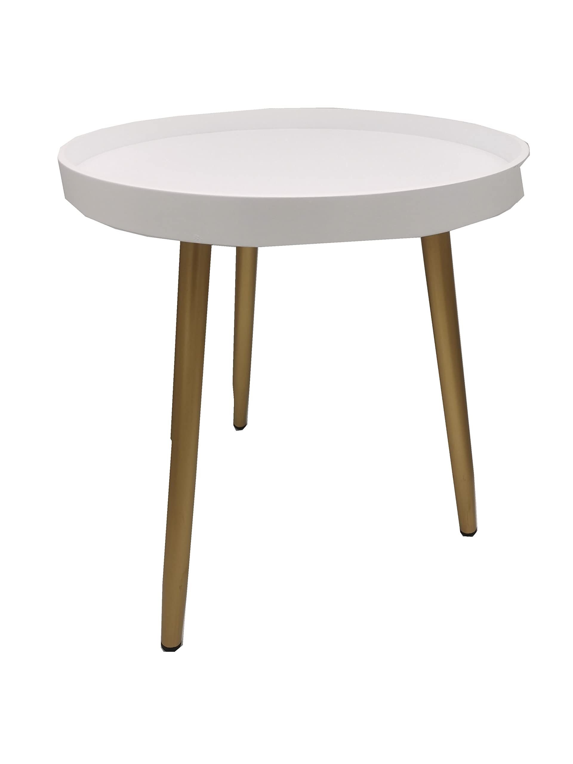 White Triangle Side Table - Small Coffee Table for Living Room, Bedroom & Outdoor Use - Modern End Table for Home Decor & Patio Furniture