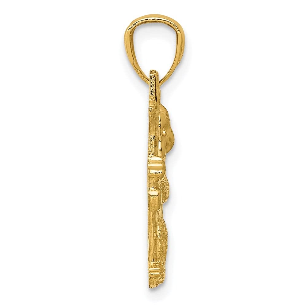 14k Yellow Gold Koala Pendant - Textured Design for Jewelry Lovers