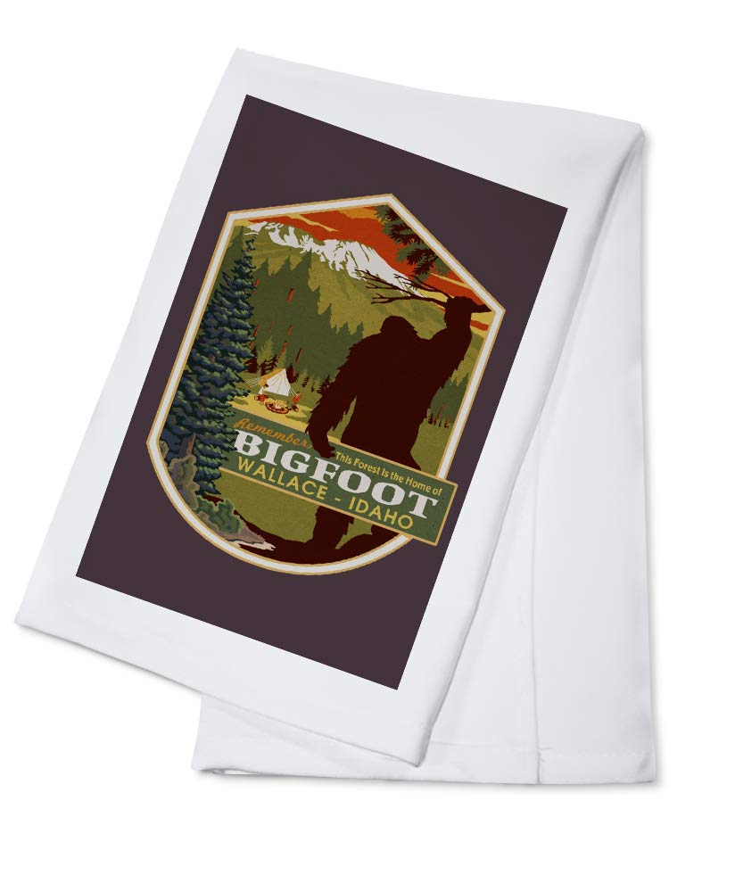 Wallace Idaho Bigfoot 100% Cotton Tea Towel - Decorative Hand Towel for Kitchen & Home - Perfect for Drying Dishes, Decor, and Gifts