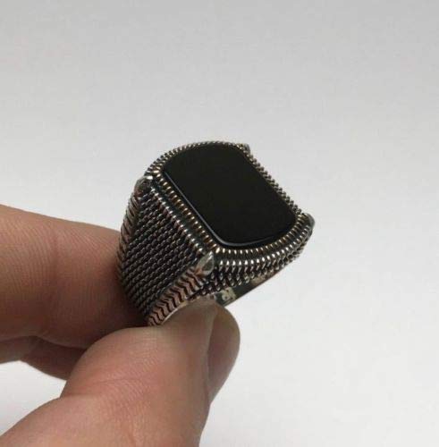 925K Sterling Silver Men's Onyx Claw Ring - Turkish Ottoman Jewelry for Men - Perfect for Gifts, Weddings & Gothic Fashion
