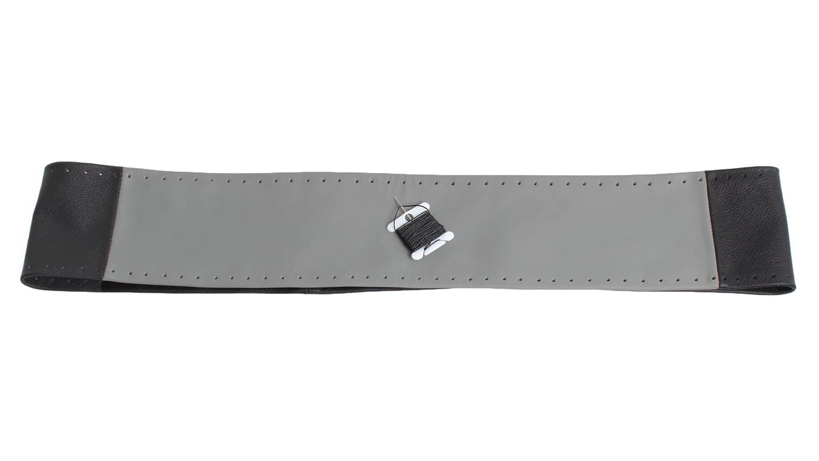 2006 Lincoln Mark LT Genuine Leather Steering Wheel Cover - Black & Gray for Enhanced Grip & Comfort - Perfect for Daily Commuting & Long Road Trips