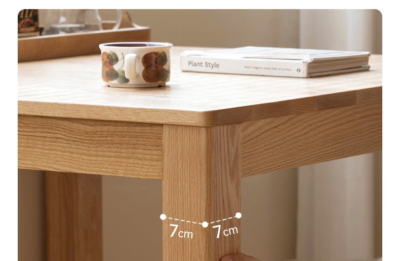 Solid Oak Wood Square Dining Table - Rustic Farmhouse Style for Kitchen, Dining Room & Small Spaces | Durable & Stylish Home Furniture