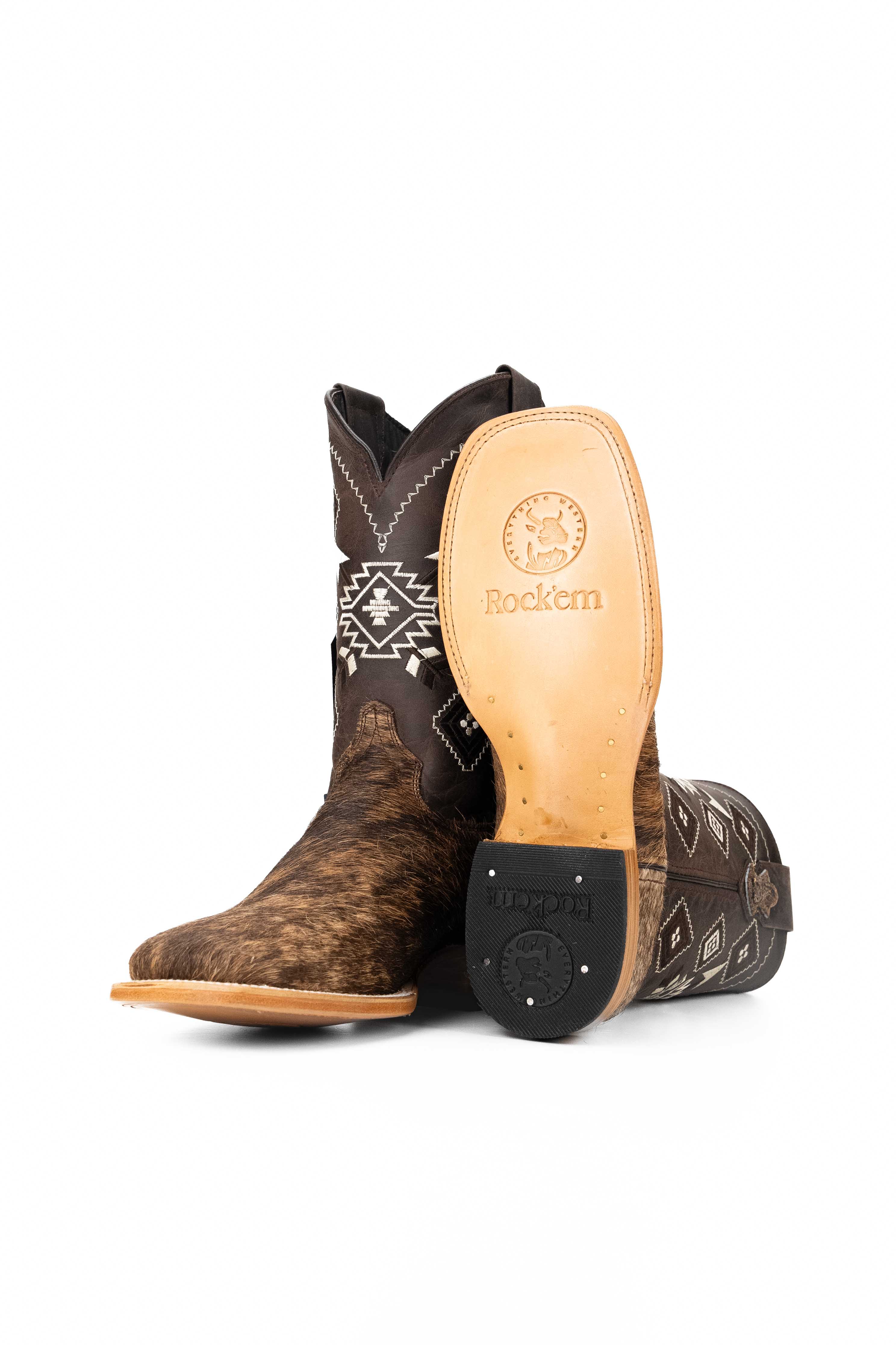 Men's Genuine Cowhide Square Toe Cowboy Boots - Size 9 Western Boots for Men | Durable & Comfortable Riding Boots | Perfect for Country Dancing, Rodeo, and Outdoor Adventures