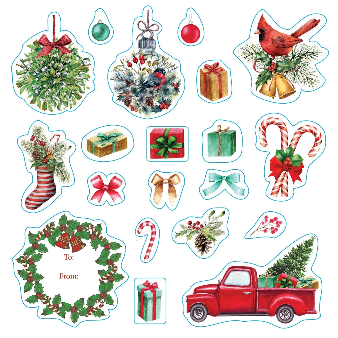 Christmas Sticker Book for Kids - Holiday Scrapbooking, DIY Greeting Cards & Party Decorations - 50+ Festive Stickers for Crafts, Gifts & School Projects