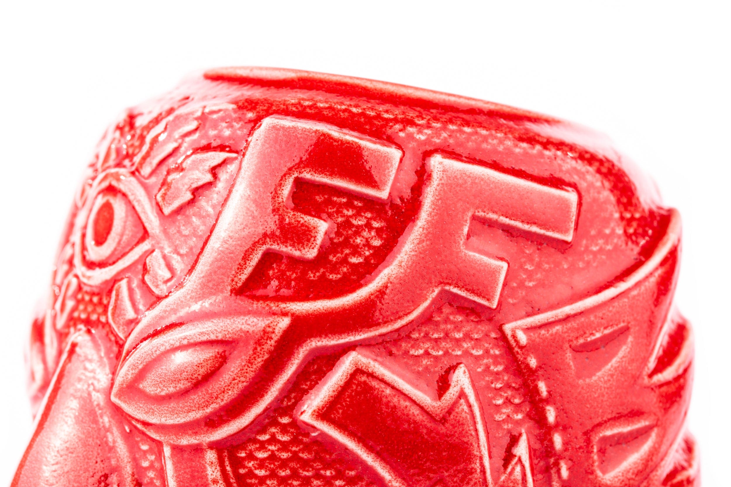 El Ojo Fantastico Tiki Mug - Furia Roja Variant | Handcrafted Ceramic Tiki Cup for Tropical Cocktails | Perfect for Luau Parties, Home Bar Decor & Tiki Drink Enthusiasts