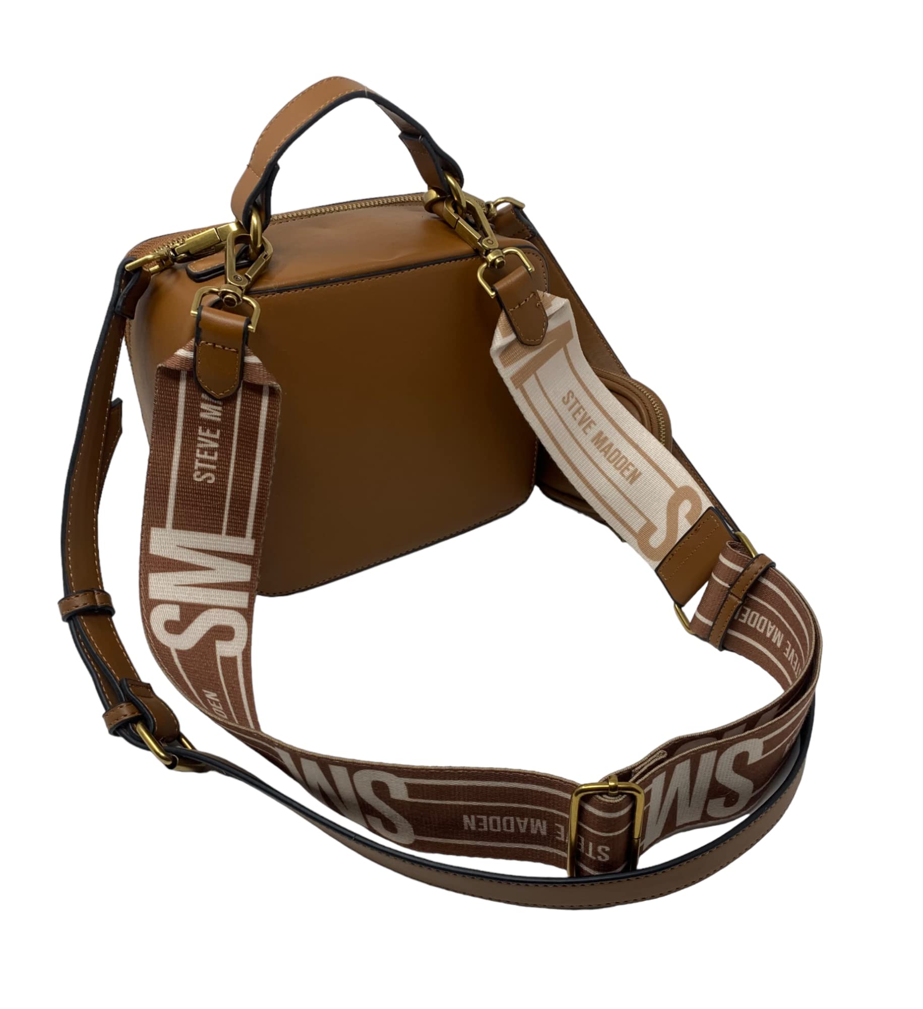 Steve Madden BElizza Convertible Crossbody Bag in Cognac Brown - Stylish Convertible Shoulder Bag for Women, Perfect for Work, Travel & Everyday Use