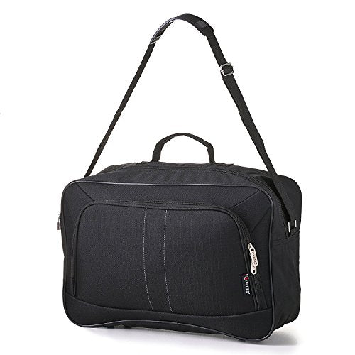 16 Inch Carry On Hand Luggage Flight Duffle Bag - 19L Travel Duffel for Airplane (2 Pack Black) - Perfect as 2nd Bag or Underseat Storage for Business Trips & Weekend Getaways