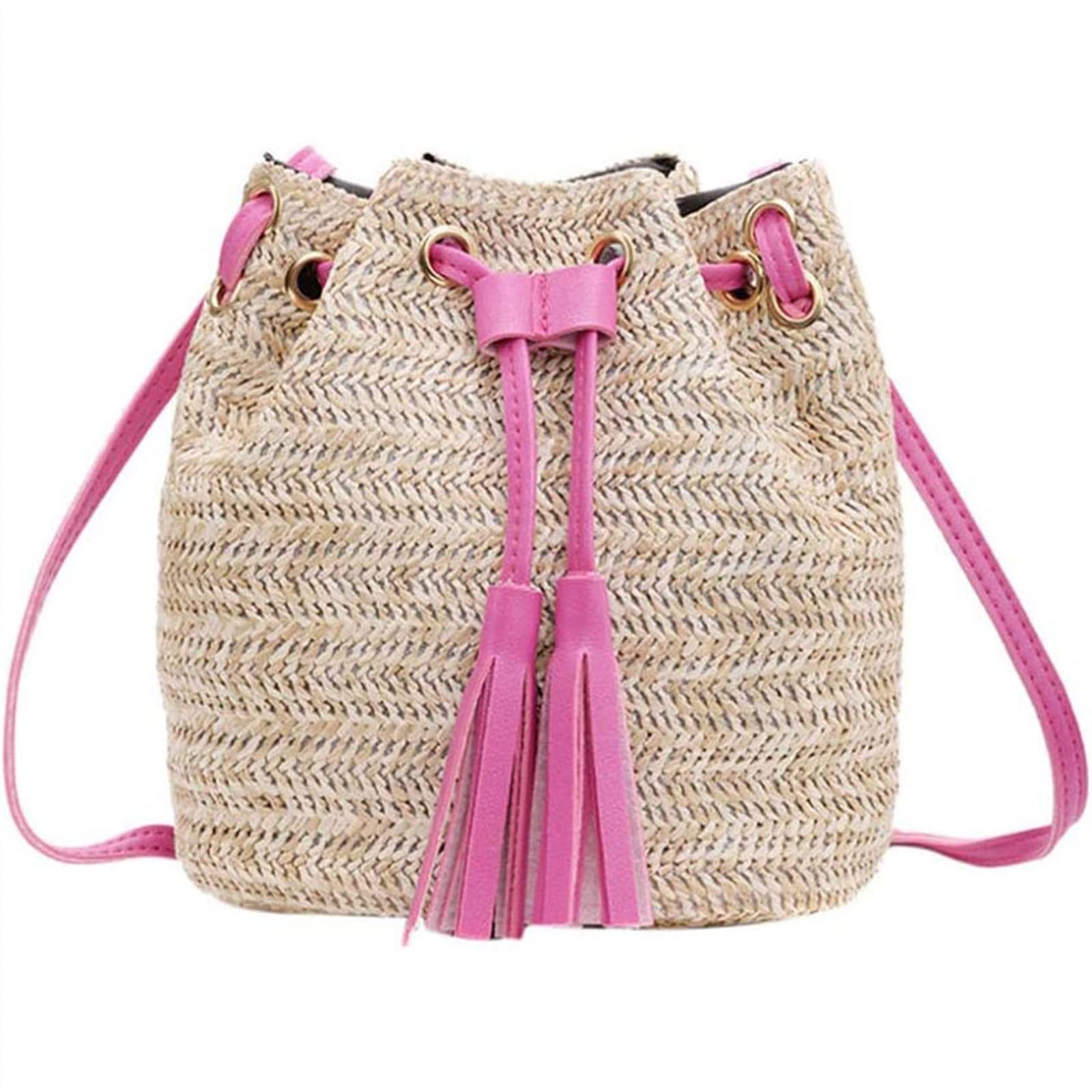 Stylish Summer Rattan Straw Handbag for Women - Hand-Woven Beach Tote with Top Handle - Perfect for Vacation, Pool Parties & Seaside Outings
