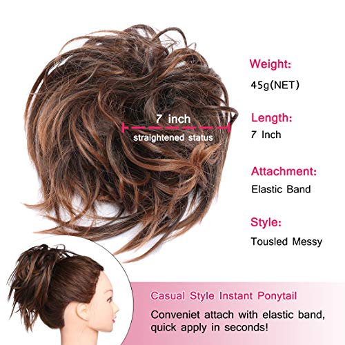 Messy Bun Scrunchie for Women - Stretchable Hair Tie for Tousled Updo & Ponytail - Perfect for Workouts, Yoga, and Everyday Styling