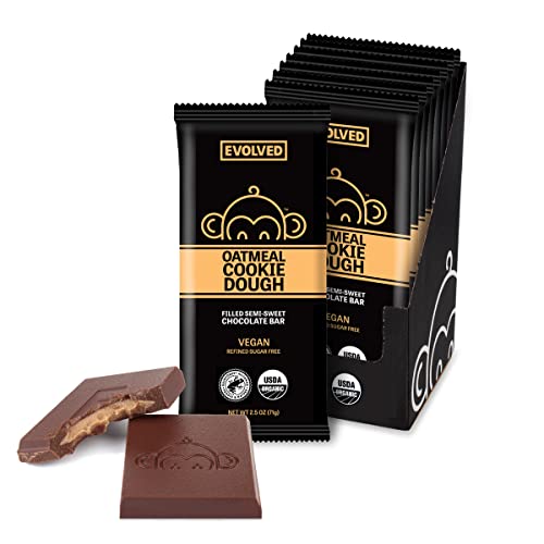 EVOLVED Chocolate Oatmeal Cookie Dough Filled Chocolate Bars - 8 Pack (2.5 oz each) | Gluten-Free Snacks for Parties, Gifts & Healthy Desserts