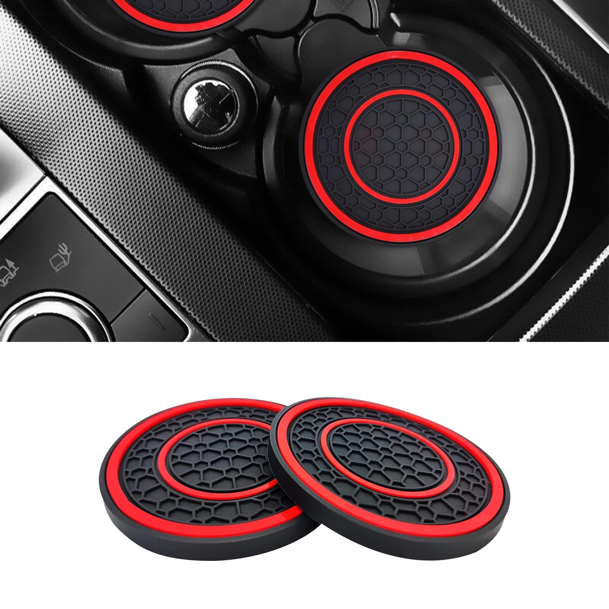 2-Pack Non-Slip Car Cup Coasters - 2.75