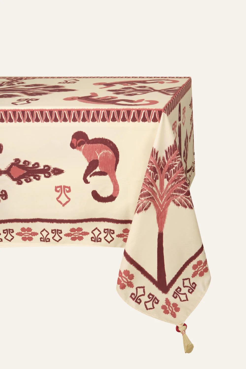 Amazonian Ikat Tablecloth - Handwoven Cotton Table Cover for Dining, Kitchen, and Outdoor Picnics