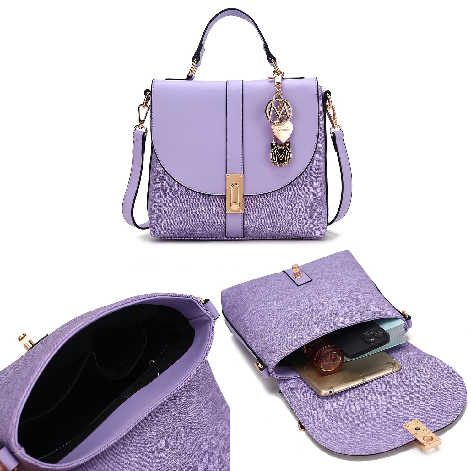 MKF Collection Women's Vegan Leather Shoulder Bag - Stylish Crossbody Purse Handbag by Mia K | Perfect for Work, Travel & Everyday Use