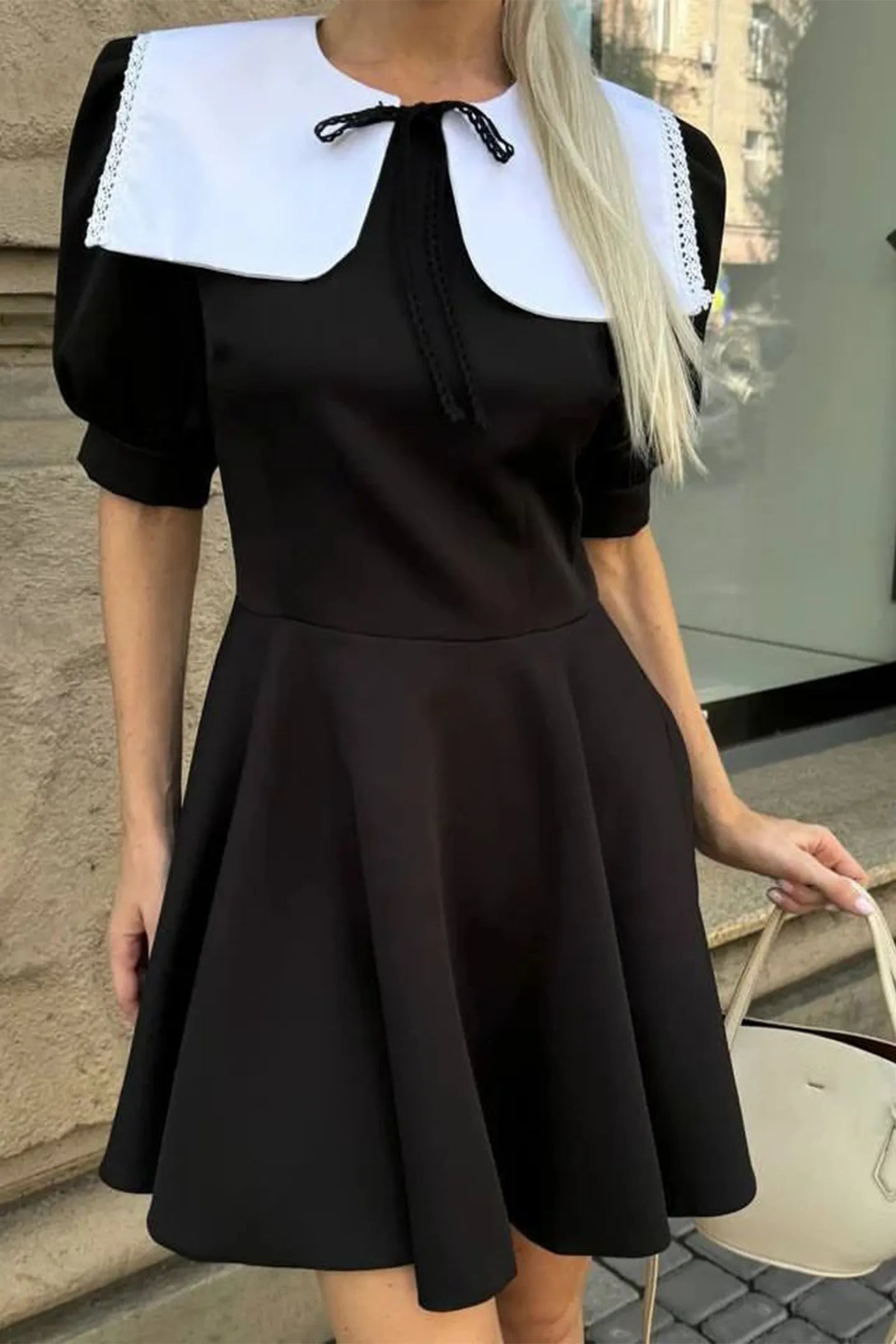 Chloe Doll Collar Puff Sleeve Mini Dress - Elegant Floral Summer Party Dress for Women, Perfect for Weddings, Dates & Special Occasions