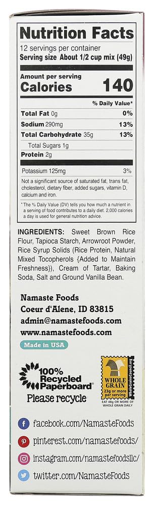 Namaste Foods Sugar Free Waffle & Pancake Mix - Gluten Free, Vegan, 21 Oz (Pack of 6) - Perfect for Breakfast, Keto Diet & Allergy-Friendly Baking