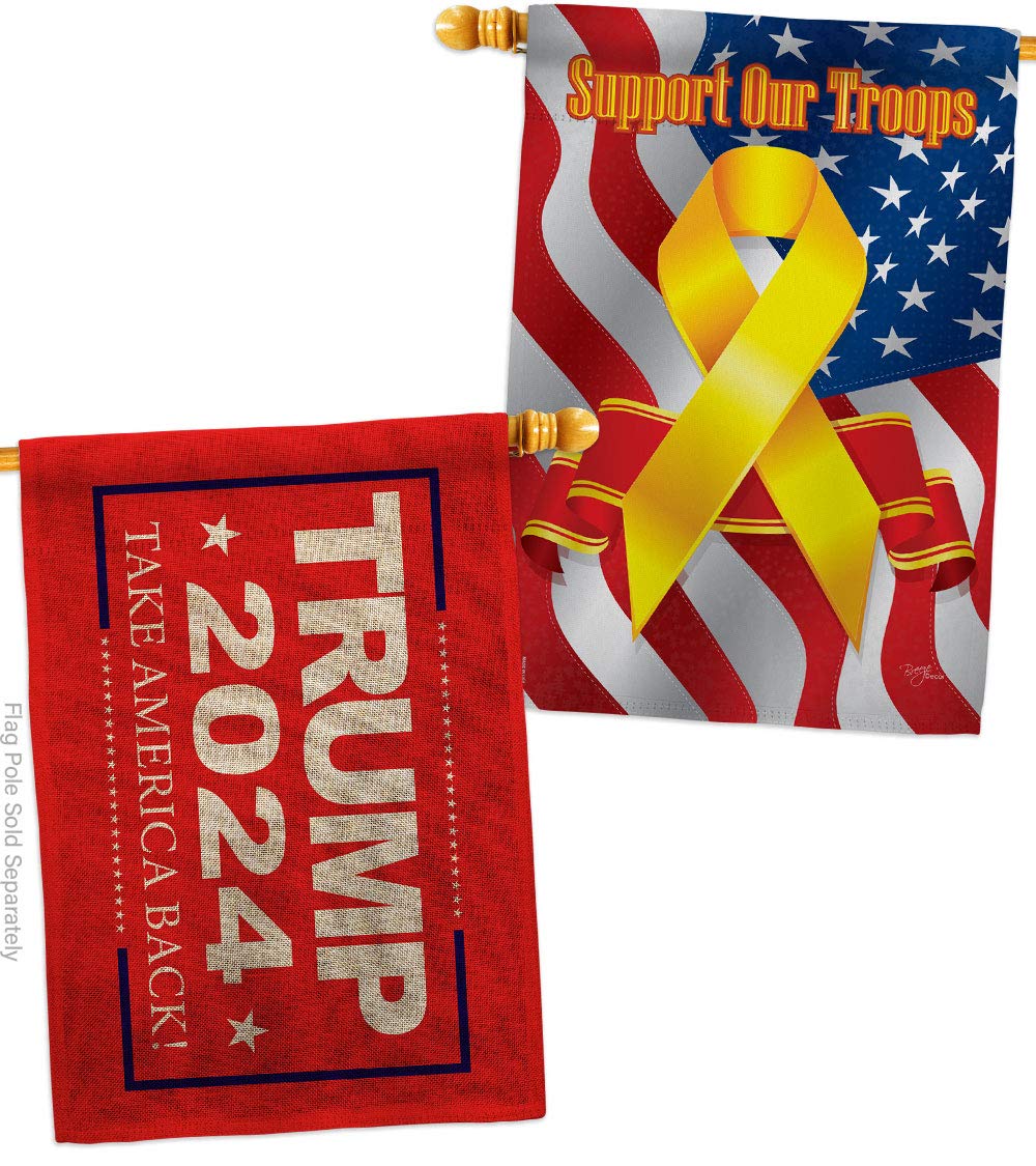 Patriotic 2024 Election Burlap House Flag - Made in USA, Support Our Troops - Perfect for Garden, Yard & Political Campaign Decor - Democrat Republican Tea Party American Vote Gift