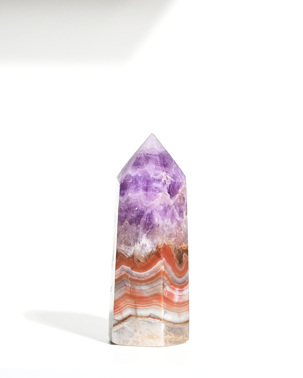 Natural Crazy Lace Agate Amethyst Crystal Tower - Healing Stone for Meditation, Yoga & Home Decor | Spiritual Energy Generator for Office Desk & Sacred Space