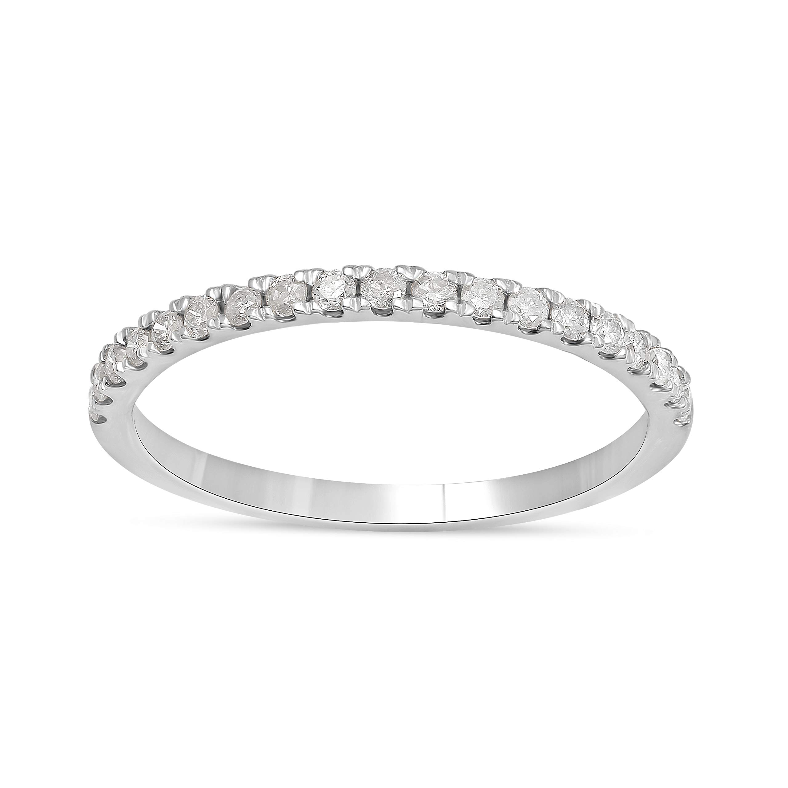 10K Gold 1/2 Carat TDW Diamond Wedding Band for Women - Elegant Stackable Ring, Anniversary & Engagement Jewelry Gift for Her by LaBella - Perfect for Bridal, Valentine's Day & Special Occasions