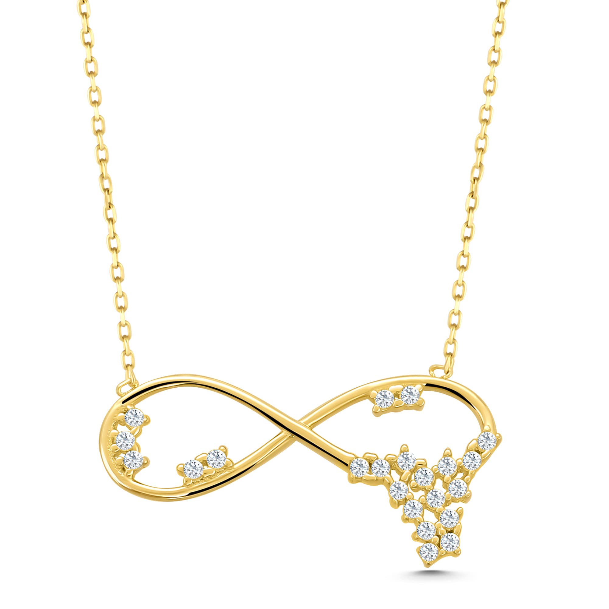 14K Real Gold Infinity Necklace for Women - Dainty Eternity Pendant Jewelry with 18
