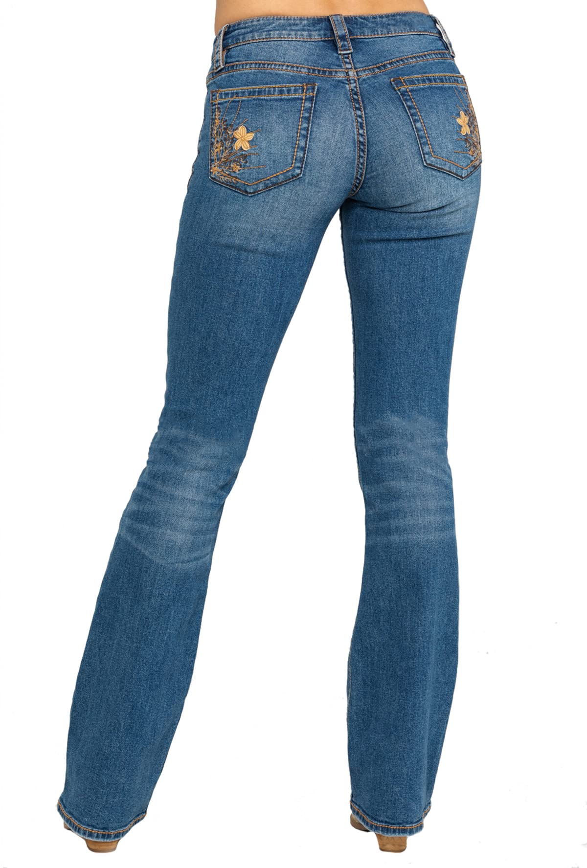 Women's Bootcut Jeans - Embroidered & Distressed Denim Pants for Casual Wear | Comfortable Stretch Fit for Everyday Style | Perfect for Work, Date Night & Weekend Outings