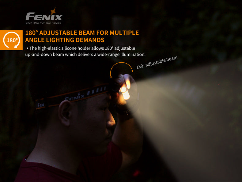 Fenix HM23 Compact Rechargeable Headlamp for Hiking, Running & Outdoor Adventures - Lightweight Hands-Free LED Headlight for Camping, Night Jogging & Emergency Use