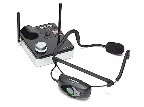 Samson Airline 99m Wireless Fitness Headset System - 542–566 MHz (D-Band) - Black - Perfect for Gym Workouts, Group Fitness Classes & Personal Training