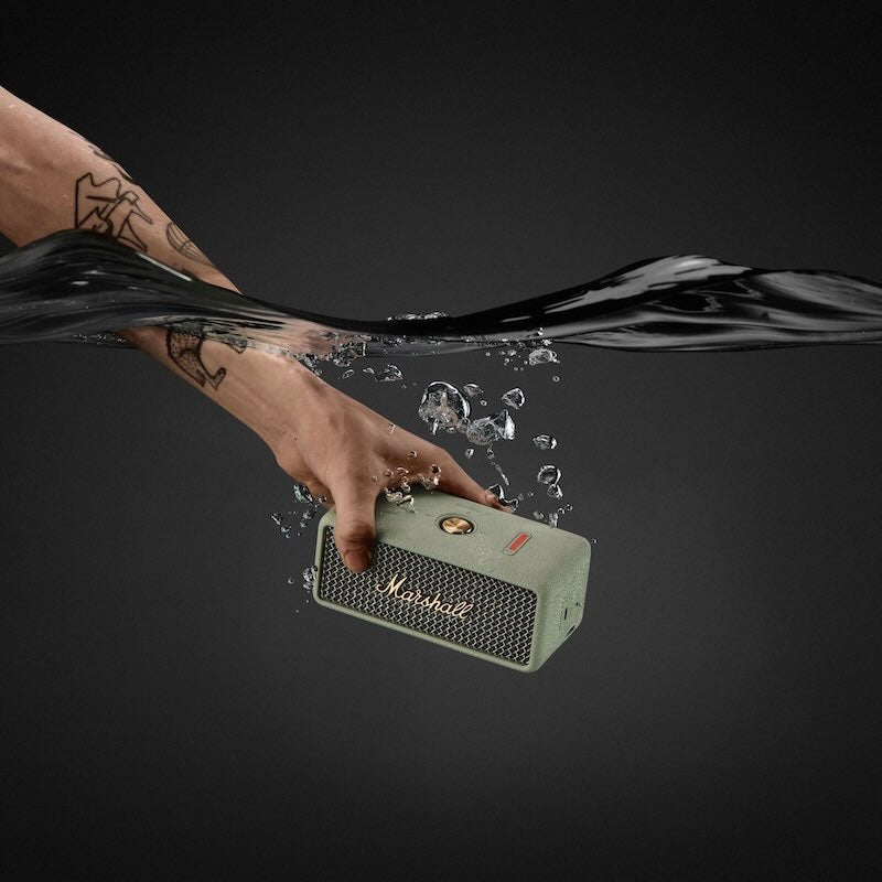 Marshall Emberton III Portable Bluetooth Speaker - Wireless Outdoor Speaker with 20+ Hours Playtime, IPX7 Waterproof, Sage Green - Perfect for Travel, Camping & Beach Parties