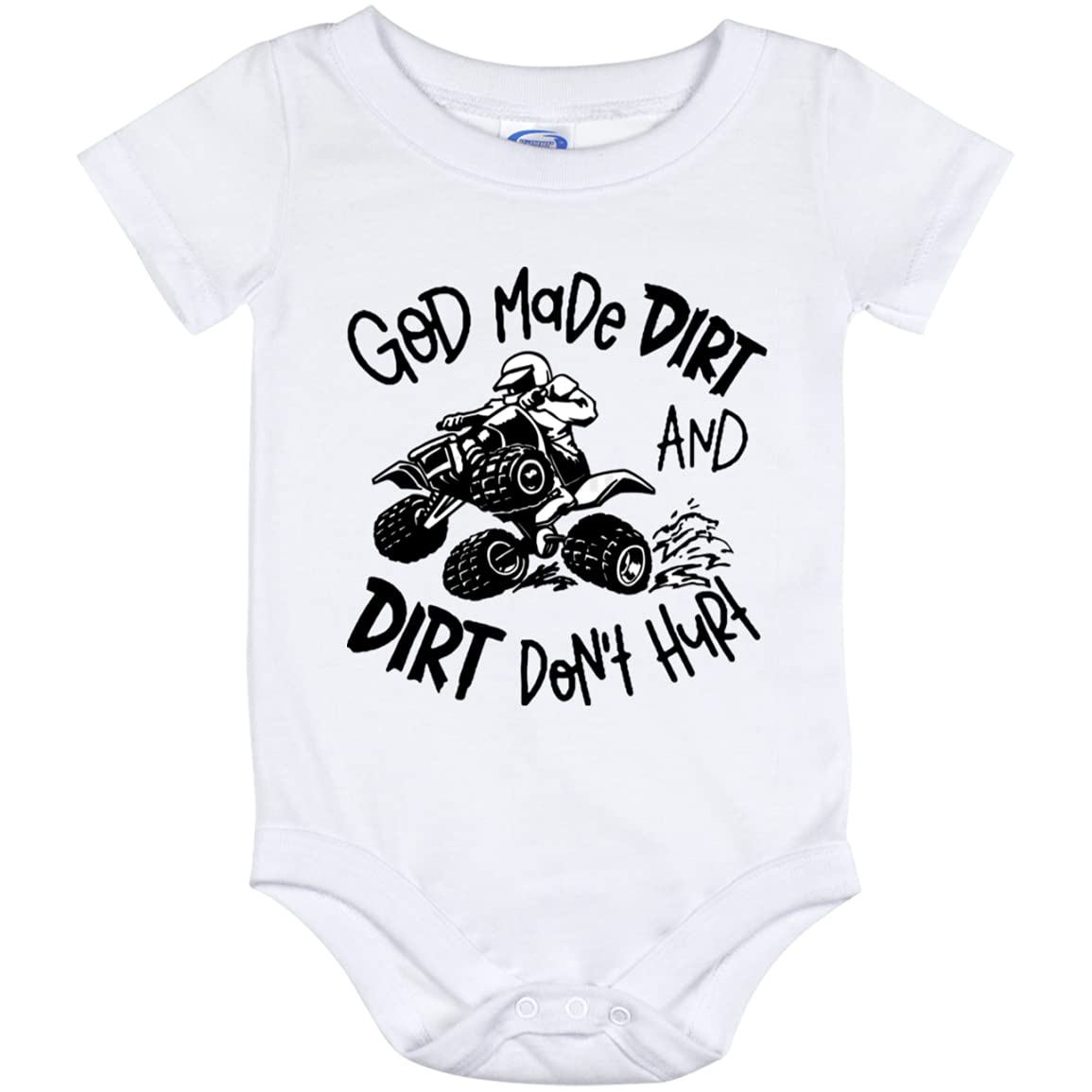 God Made Me Dirt And Dirt Don't Hurt Baby Bodysuit - Cute 4 Wheeler Dirt Bike Outfit for Baby Boys | Perfect for Off-Road Adventures & Outdoor Play